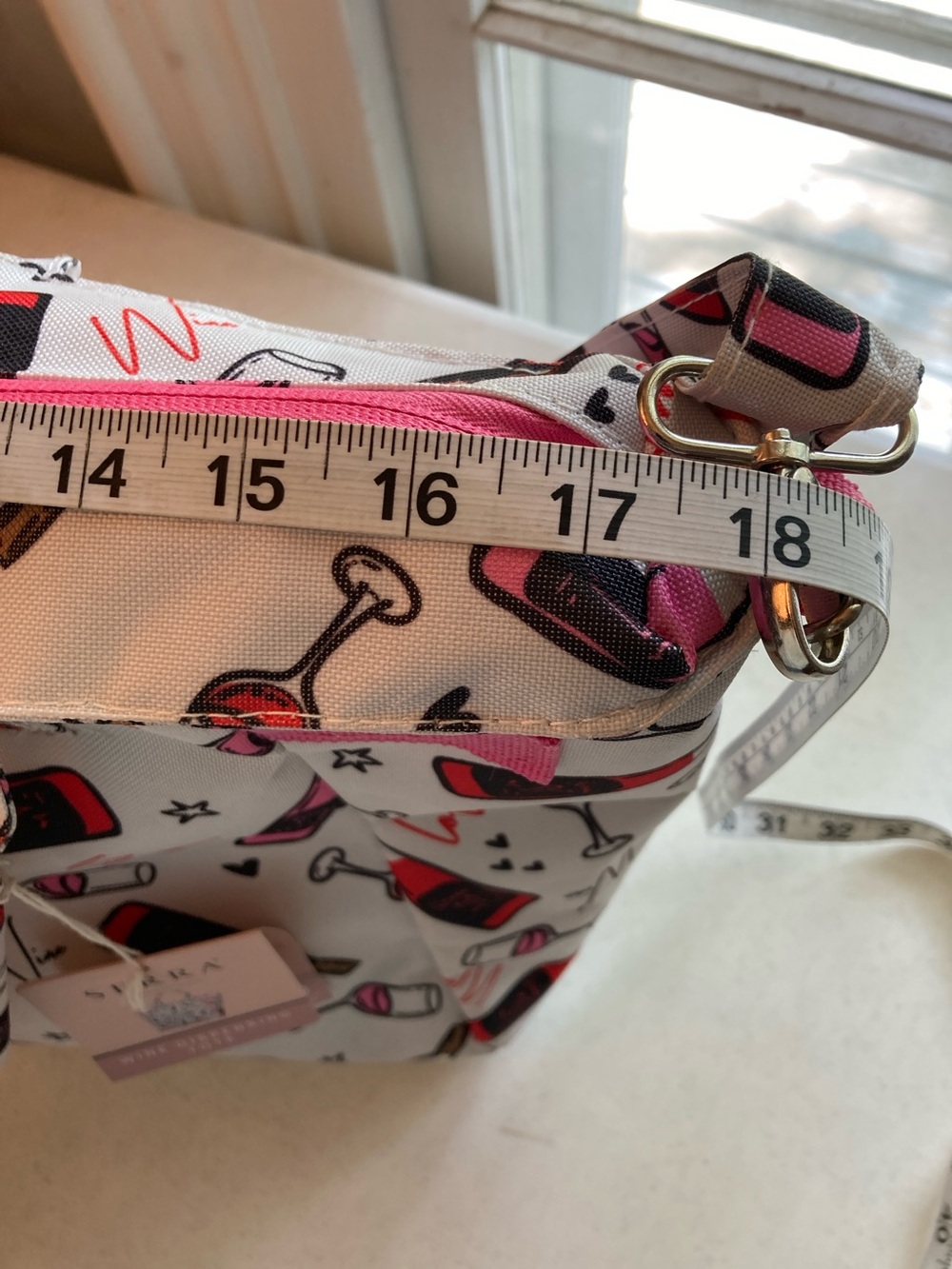 Serra Wine Dispensing Tote Bag - Pink & Red - Picture 6 of 10